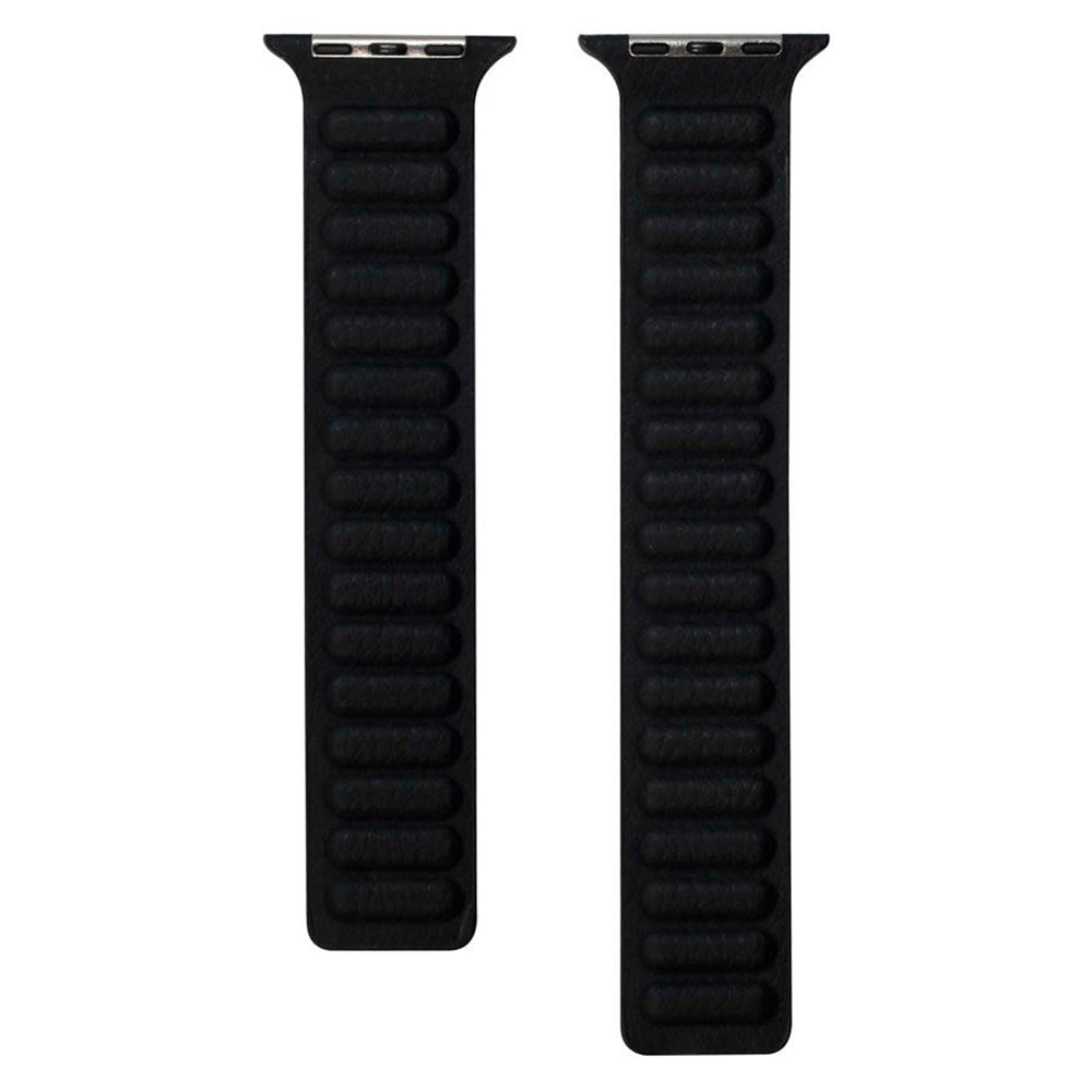 Lippa Apple Watch (38/40/SE/41/42mm) Magnetisk Læder Urrem - Sort