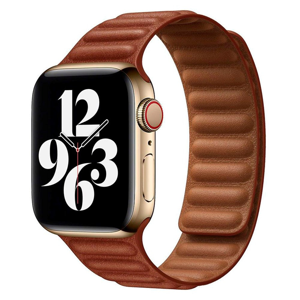 Lippa Apple Watch (42/44/SE/45/46/49mm) Magnetisk Læder Urrem - Brun