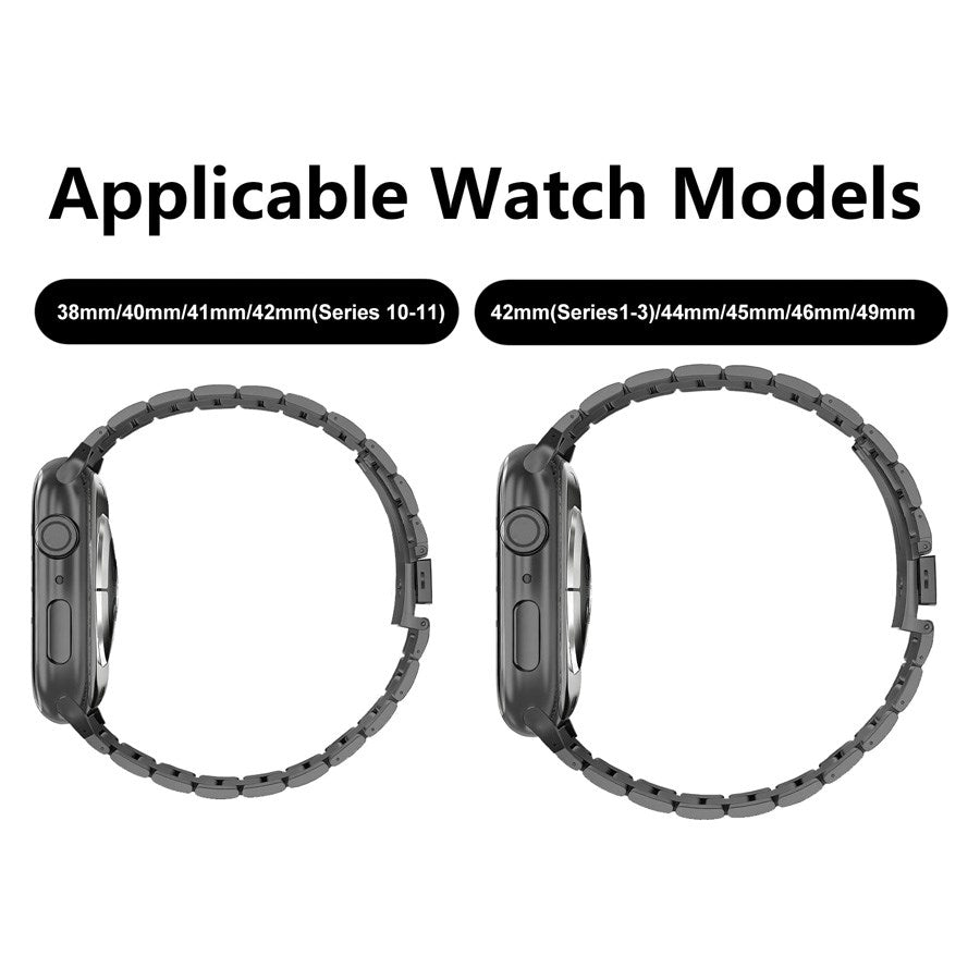 Apple Watch (38/40/SE/41/42mm) Lippa Rustfri Stål Rem - Sort