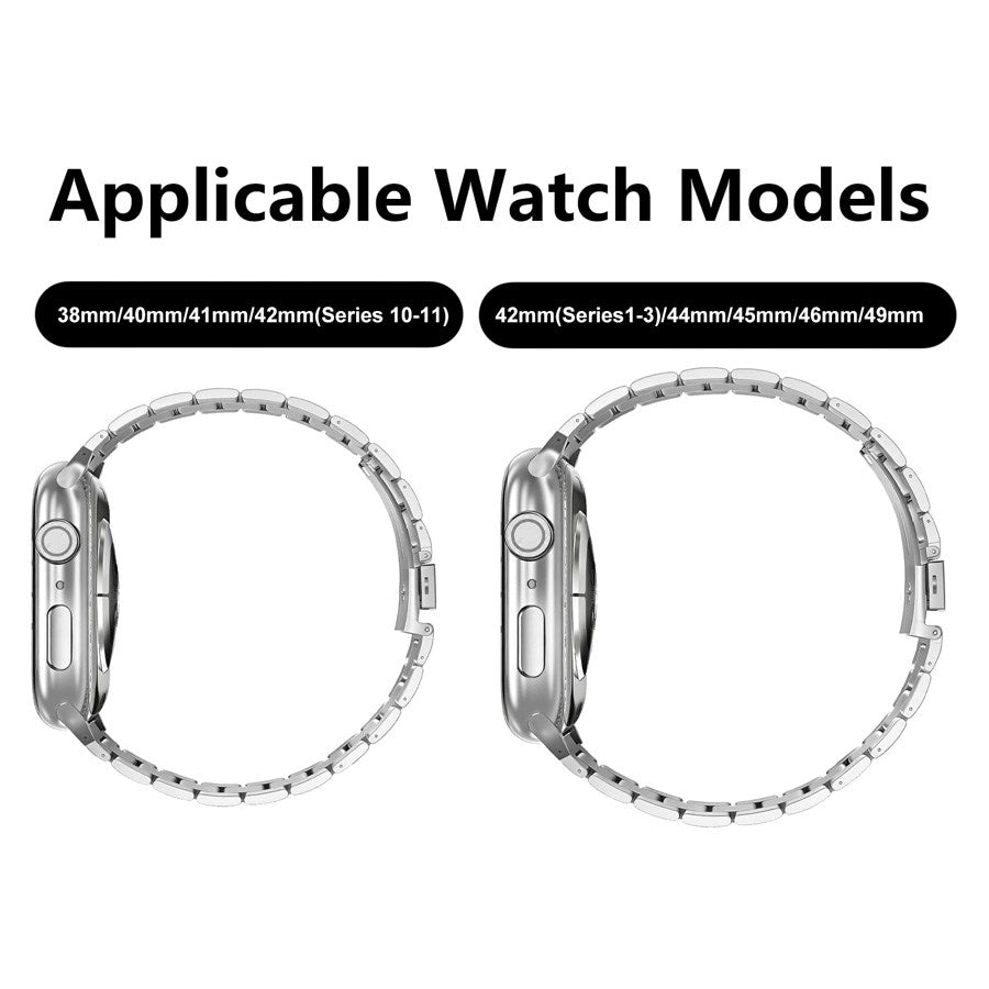 Apple Watch (42/44/SE/45/46/49mm) Lippa Rustfri Stål Rem - Sølv