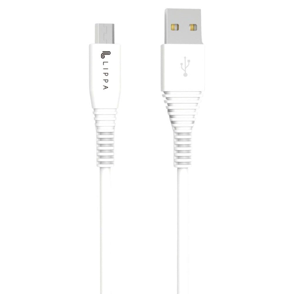 Lippa Kabel USB-A til Micro USB 12W & 480Mbps - 1m - Hvid