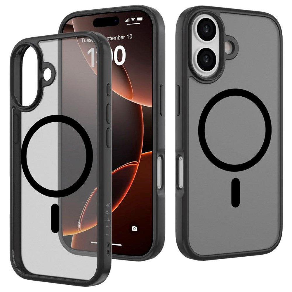 Lippa iPhone 17 Hybrid Bagside Cover - MagSafe Kompatibel - Mat / Sort