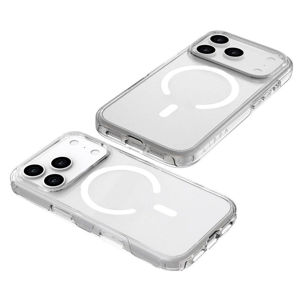 Lippa iPhone 17 Pro Hybrid Bagside Cover - MagSafe Kompatibel - Gennemsigtig / Hvid