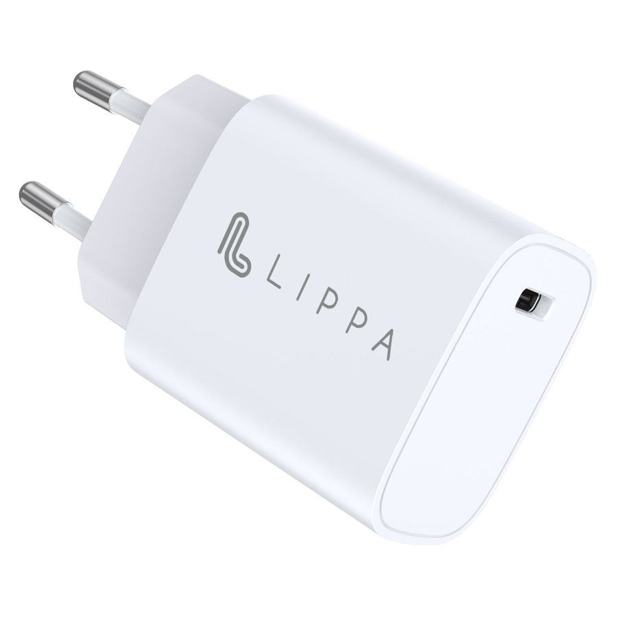 Lippa Vægoplader m. USB-C 20W - Power Delivery - Hvid