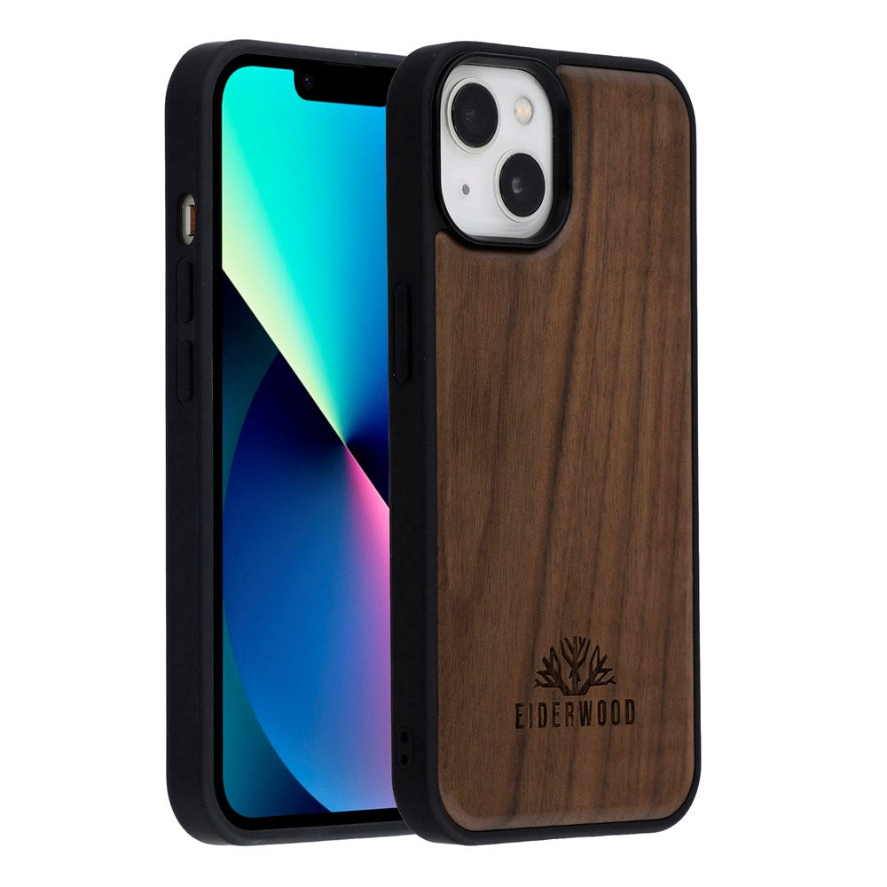 iPhone 14 / 13 - EIDERWOOD Magnetisk Træcover - MagSafe Kompatibel - Valnøddetræ