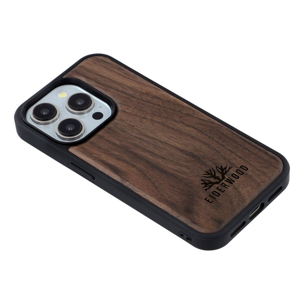 iPhone 15 Pro - EIDERWOOD Magnetisk Træcover - MagSafe Kompatibel - Valnøddetræ