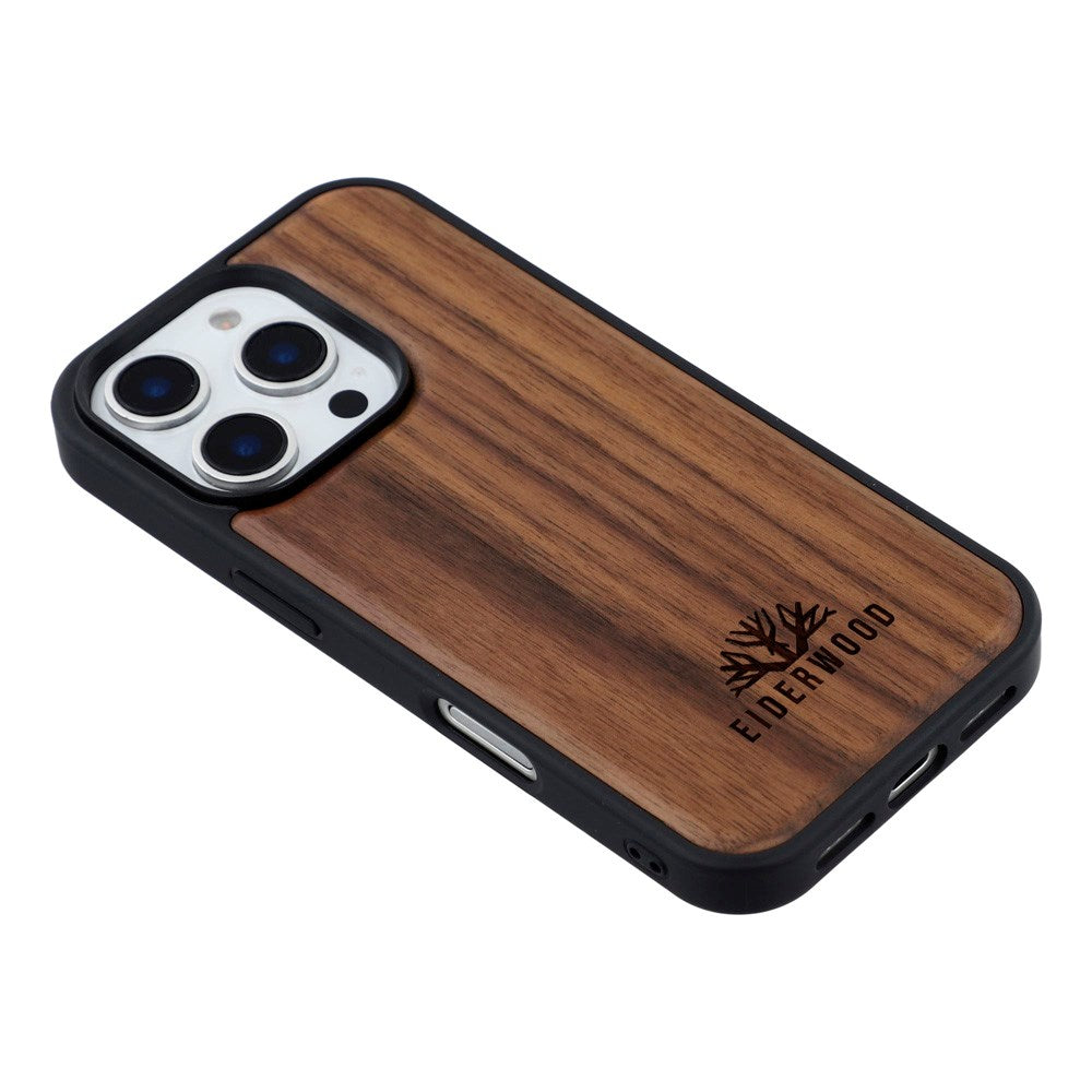 iPhone 16 Pro - EIDERWOOD Magnetisk Træcover - MagSafe Kompatibel - Valnøddetræ