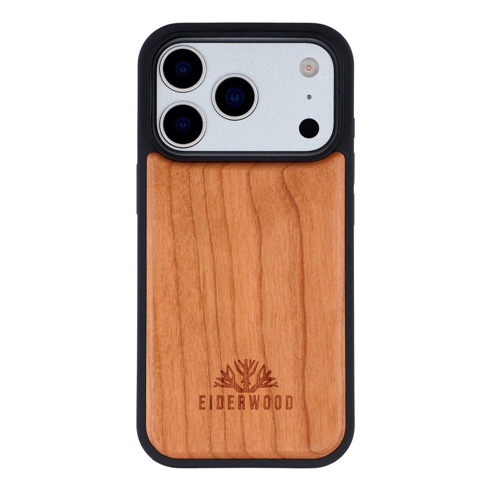 iPhone 17 Pro - EIDERWOOD Magnetisk Træcover - MagSafe Kompatibel - Kirsebærtræ