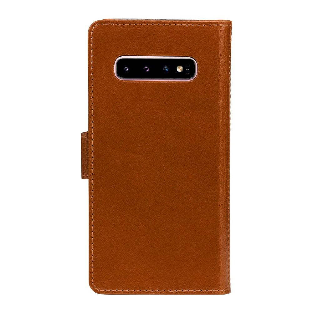 Samsung Galaxy S10 - dbramante1928 Lynge 2-i-1 Ægte Læder Flip Cover - Tan