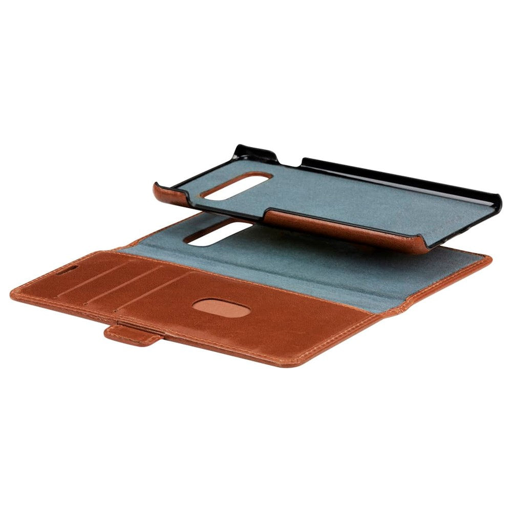 Samsung Galaxy S10 - dbramante1928 Lynge 2-i-1 Ægte Læder Flip Cover - Tan
