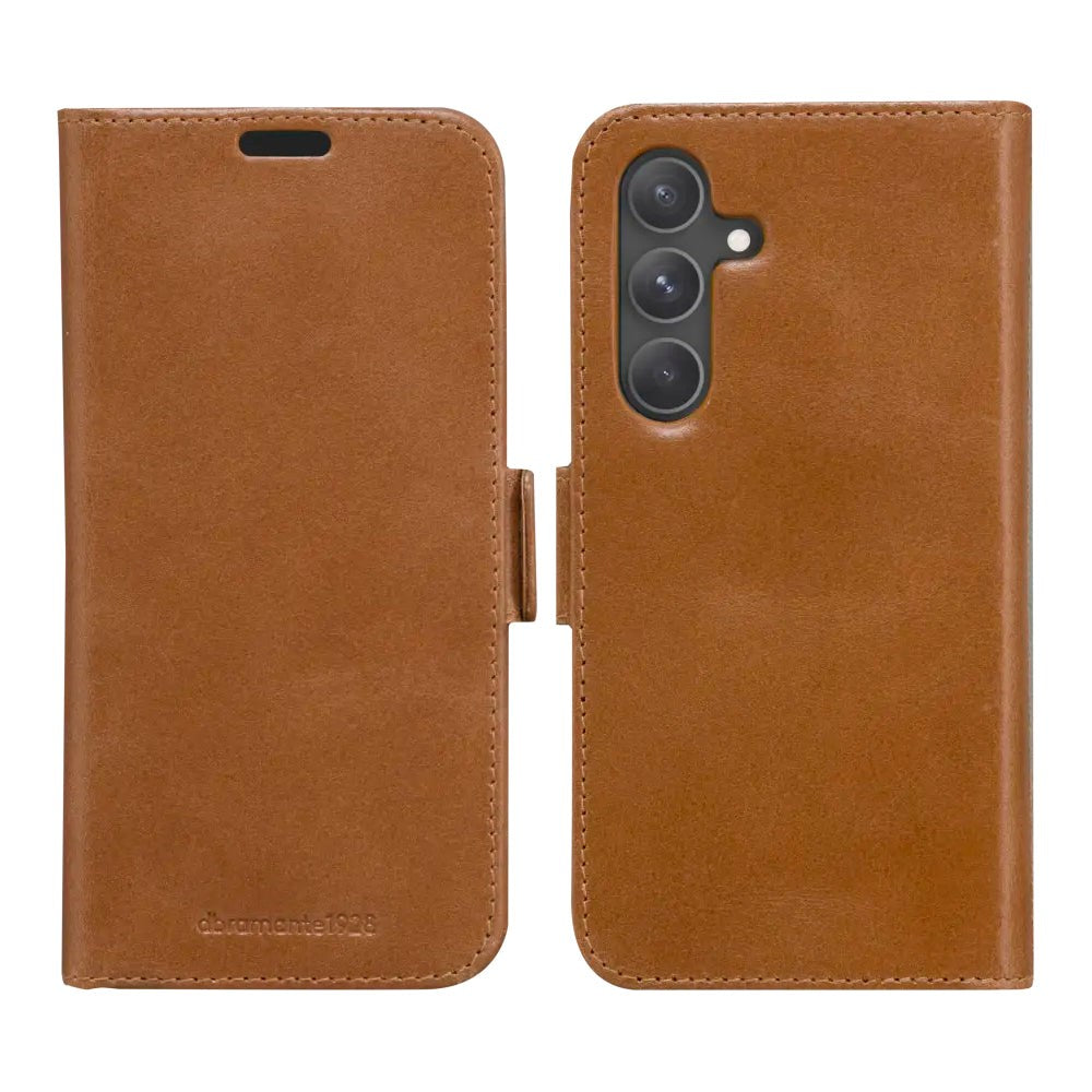 Samsung Galaxy S24 dbramante1928 Lynge Ægte Læder Magnet Flip Cover - Tan