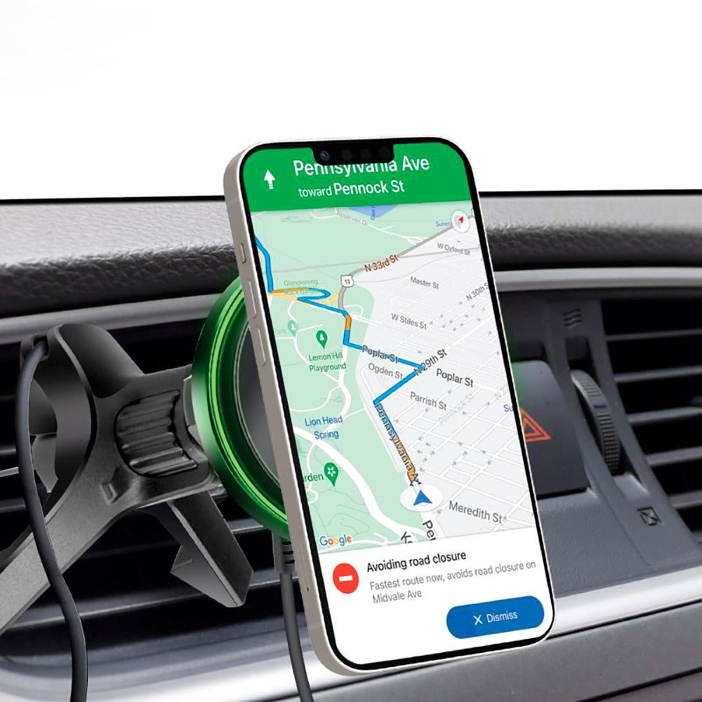 SBS Snap Charge Mobilholder til Bil m. Trådløs Opladning 15W - MagSafe Kompatibel - Sort