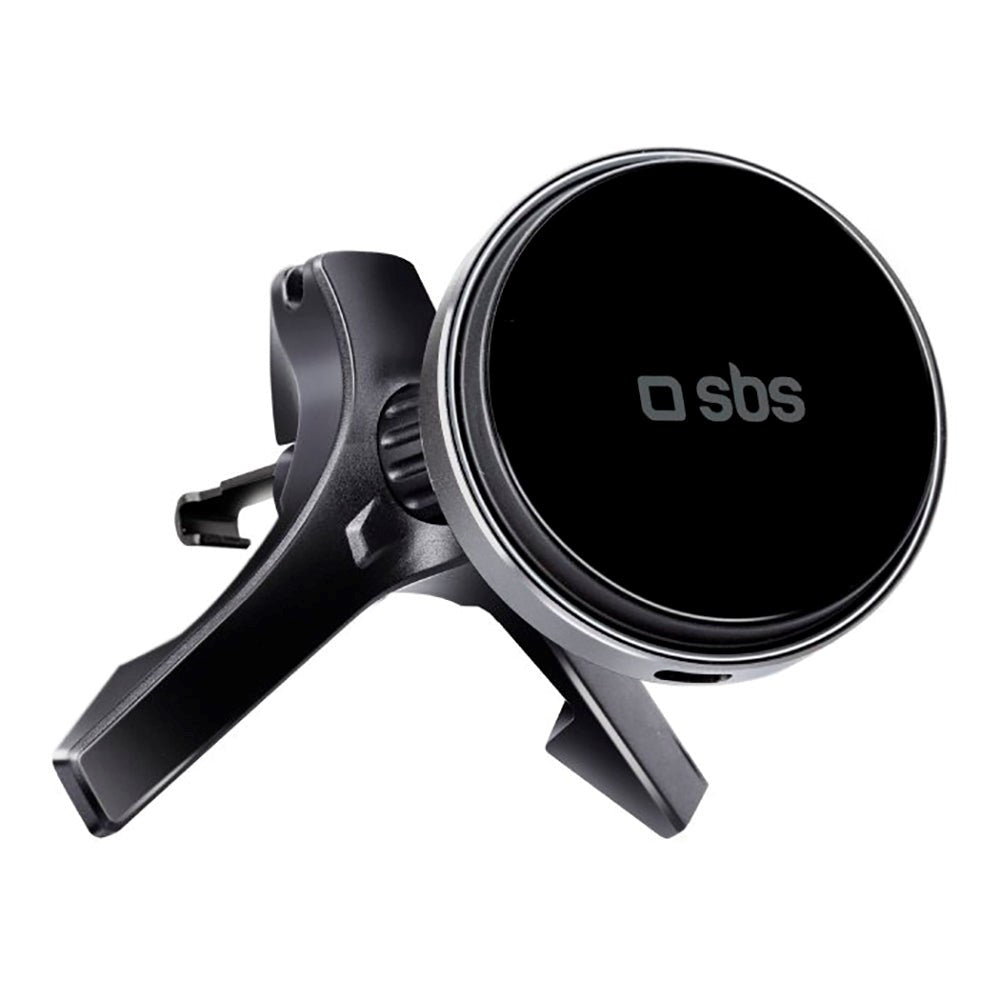 SBS Snap Charge Mobilholder til Bil m. Trådløs Opladning 15W - MagSafe Kompatibel - Sort