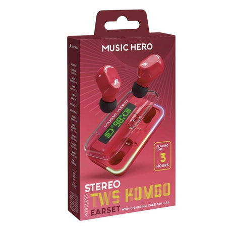 Music Hero True Wireless In-Ear Høretelefoner - Rød