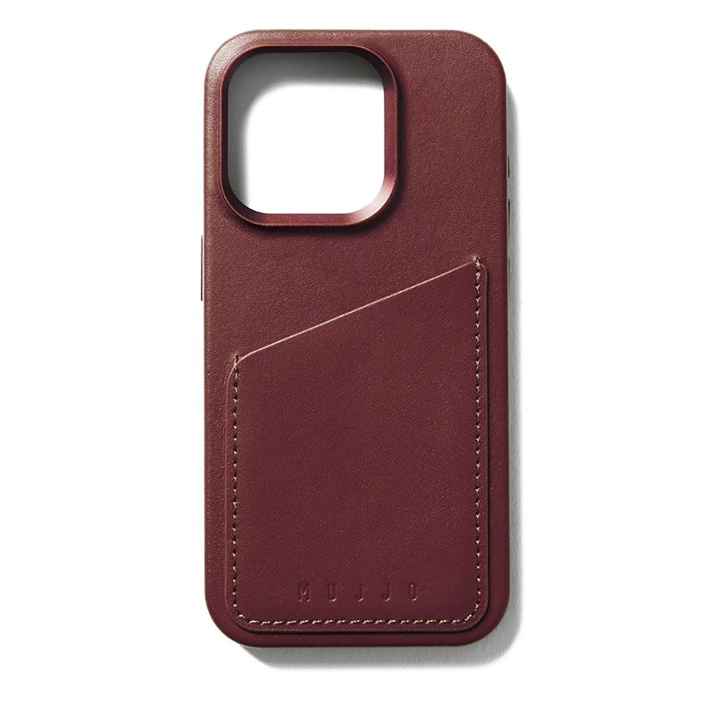 iPhone 15 Pro Mujjo Leather Wallet Cover - MagSafe Kompatibel - Brun