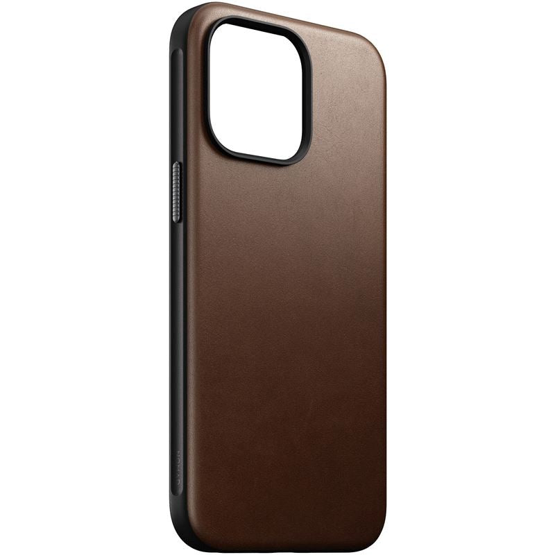 iPhone 15 Pro Max Nomad Modern Leather Case - MagSafe Kompatibel - Brun