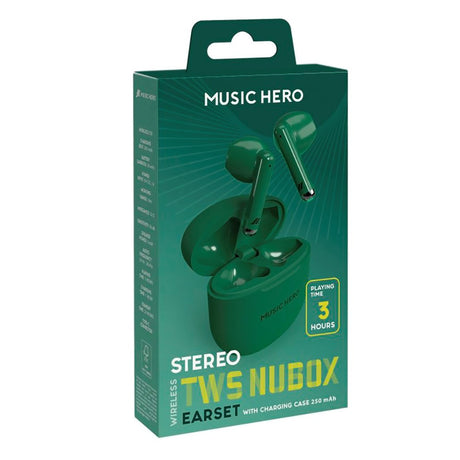 MUSIC HERO Nubox TWS Trådløs Bluetooth In-Ear Høretelefoner - Grøn