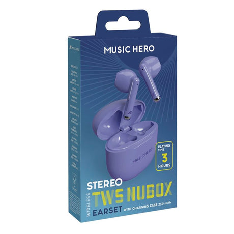 MUSIC HERO Nubox TWS Trådløs Bluetooth In-Ear Høretelefoner - Blå