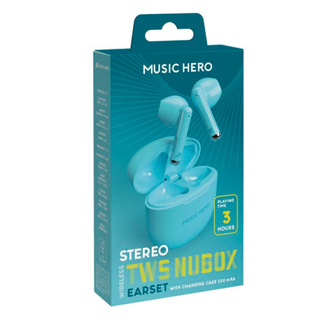 MUSIC HERO Nubox TWS Trådløs Bluetooth In-Ear Høretelefoner - Lyseblå