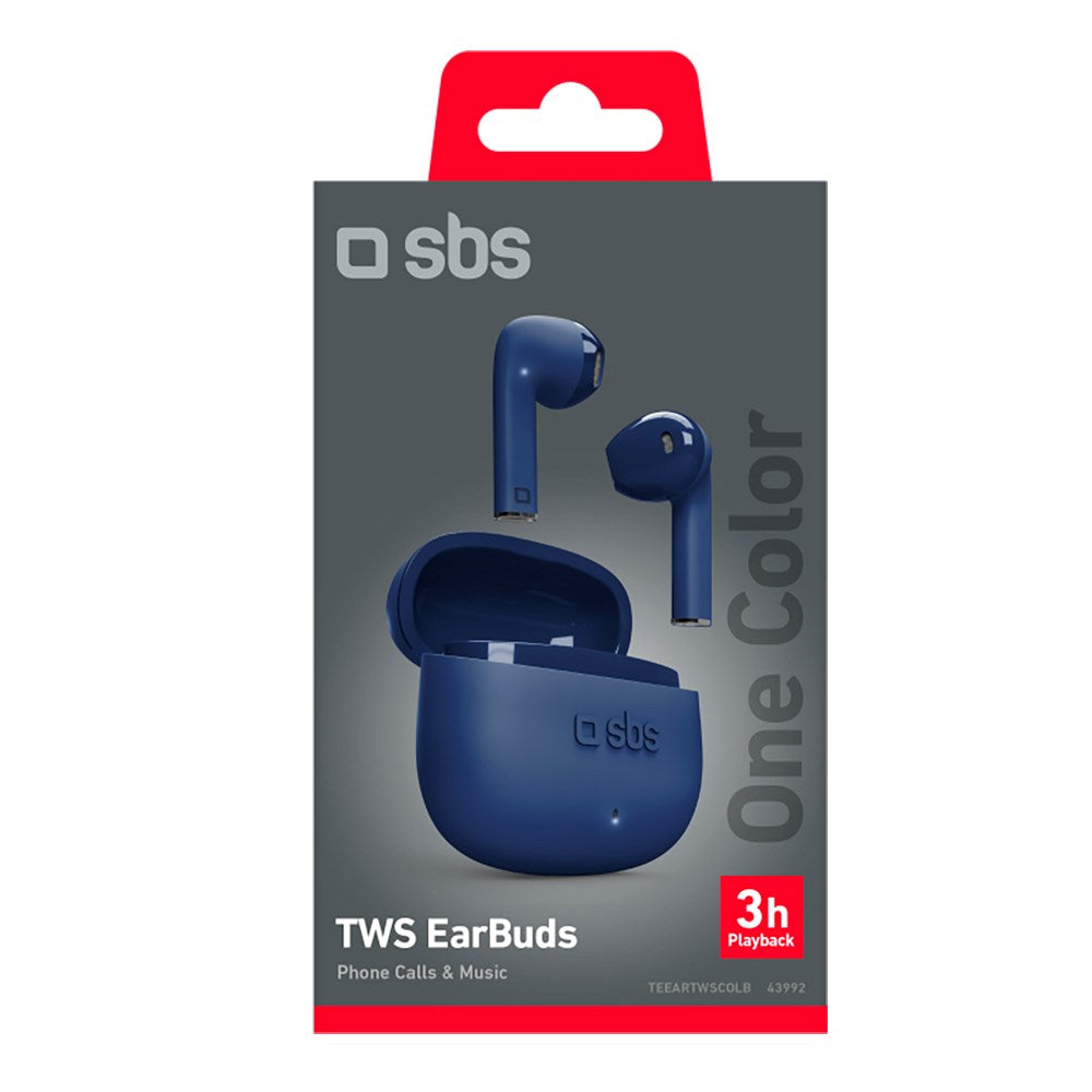 SBS One Color Bluetooth True Wireless Høretelefoner - Blå