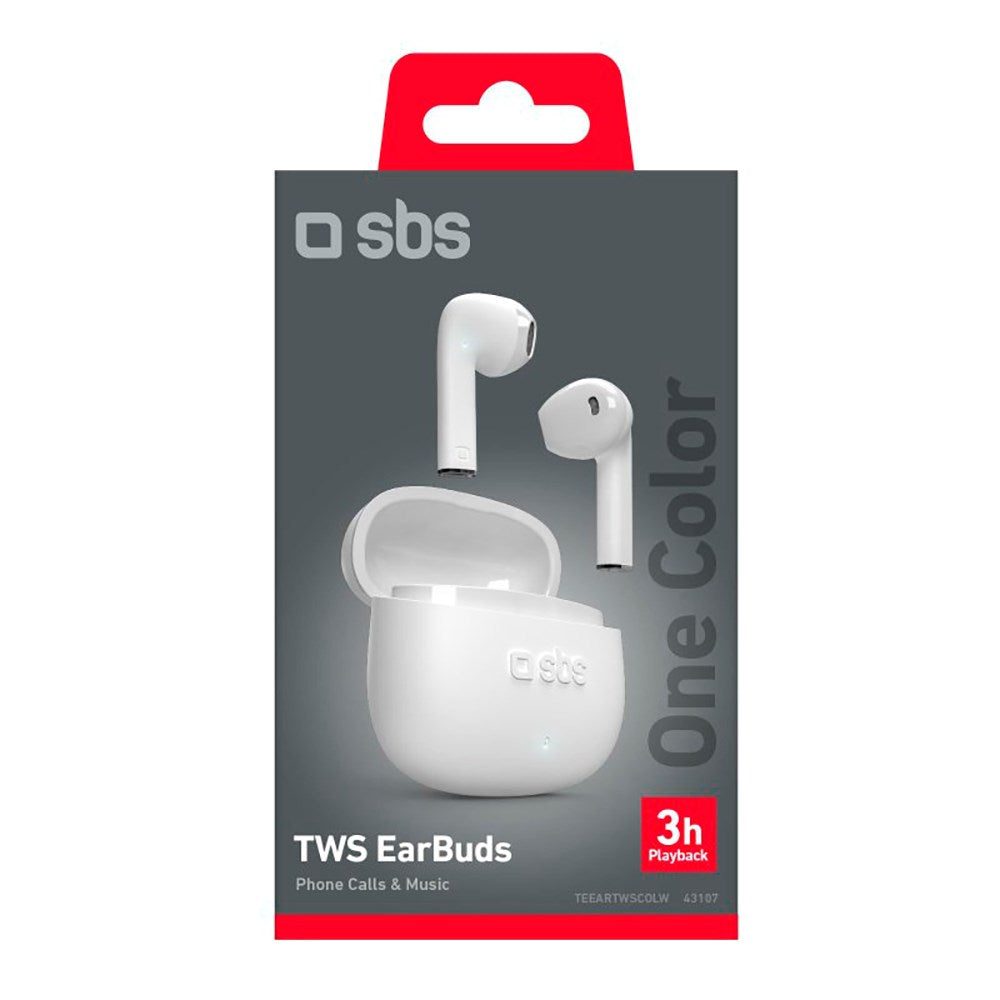 SBS One Color Bluetooth True Wireless Høretelefoner - Hvid