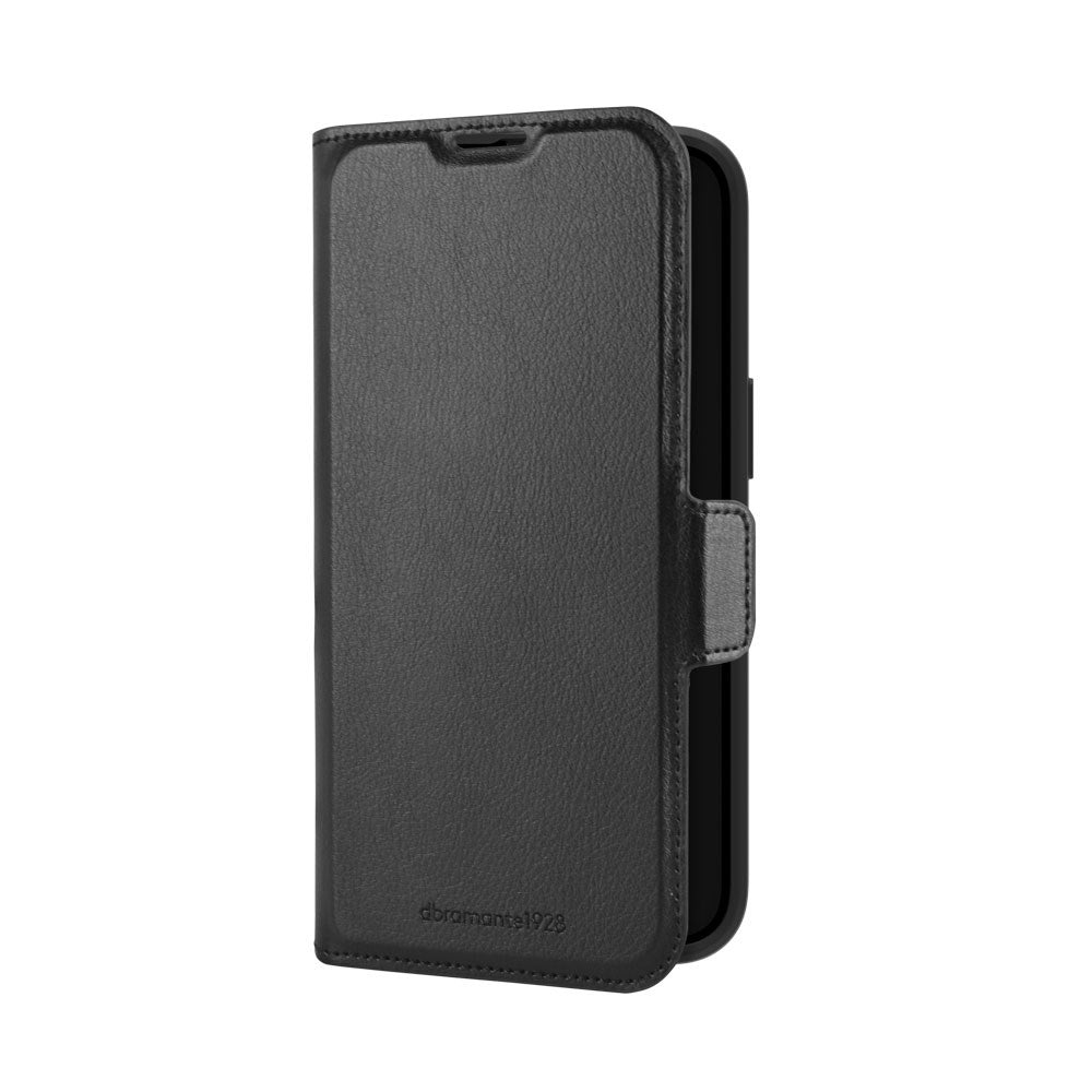 iPhone 16e dbramante1928 Oslo Pro Slim Flip Cover m. Kortholder - Genbrugsmaterialer - Black