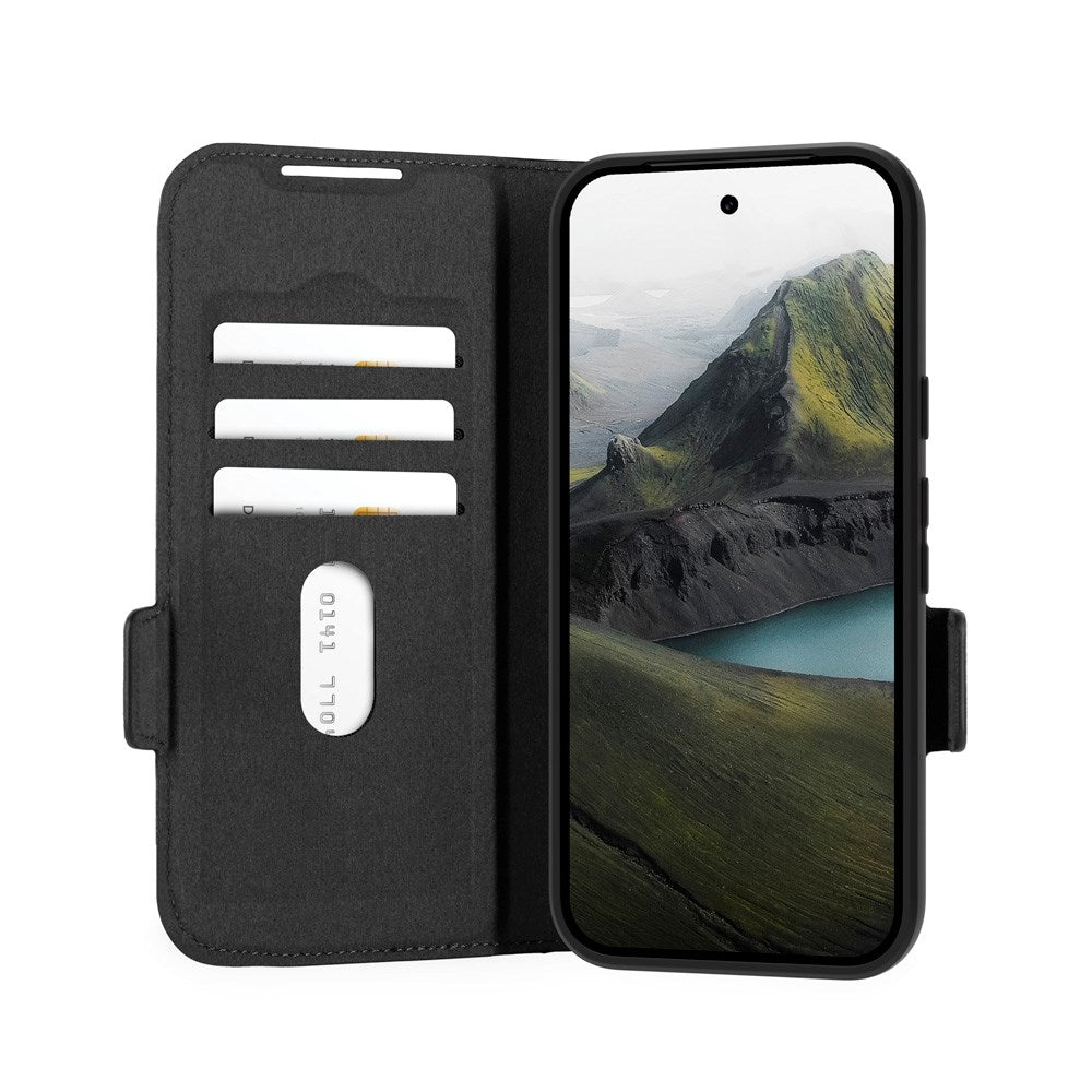 Google Pixel 9a dbramante1928 Oslo Pro Slim Flip Cover m. Kortholder - Genbrugsmaterialer - Sort