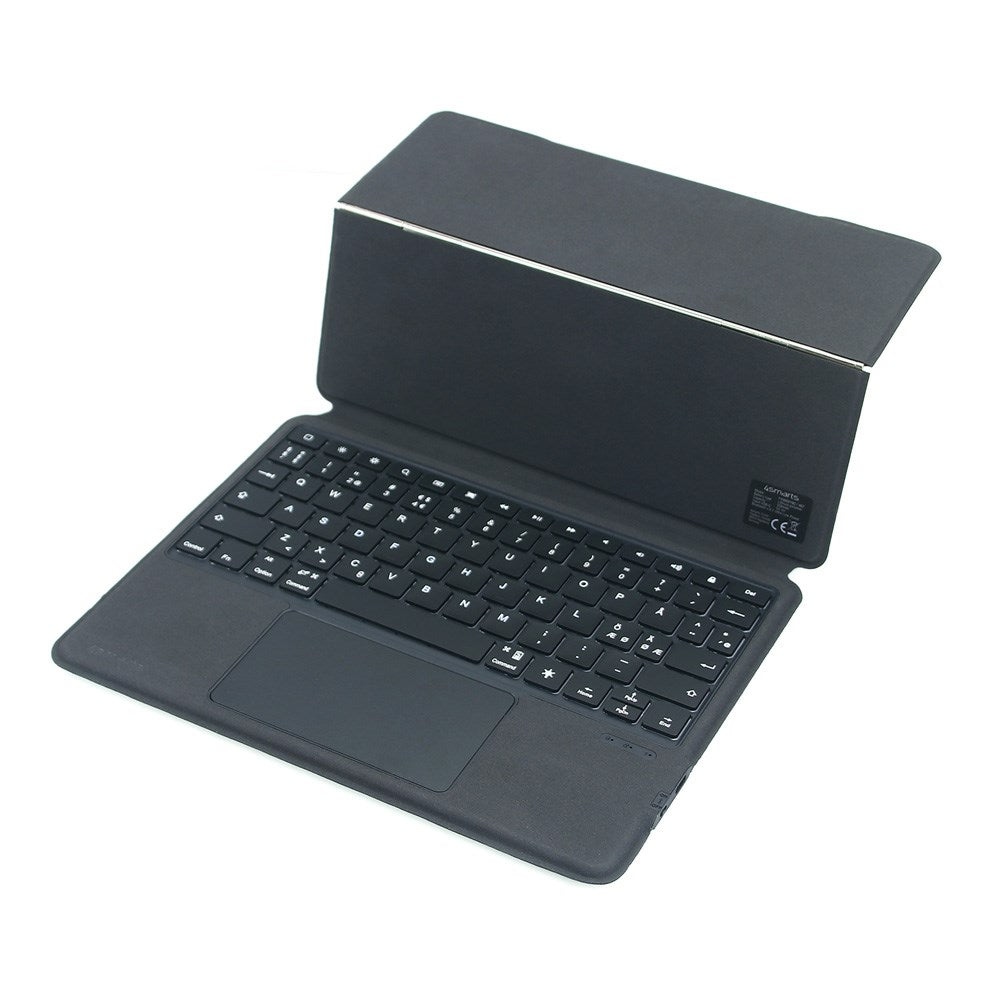 Dansk Tastatur m. cover til iPad 10,2 fra 4Smarts - Solid Pro Beskyttelse - Sort
