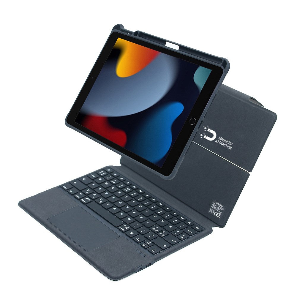 Nordisk Tastatur m. cover til iPad Air 11 / iPad Pro 11 fra 4Smarts - Solid Pro Beskyttelse - Sort