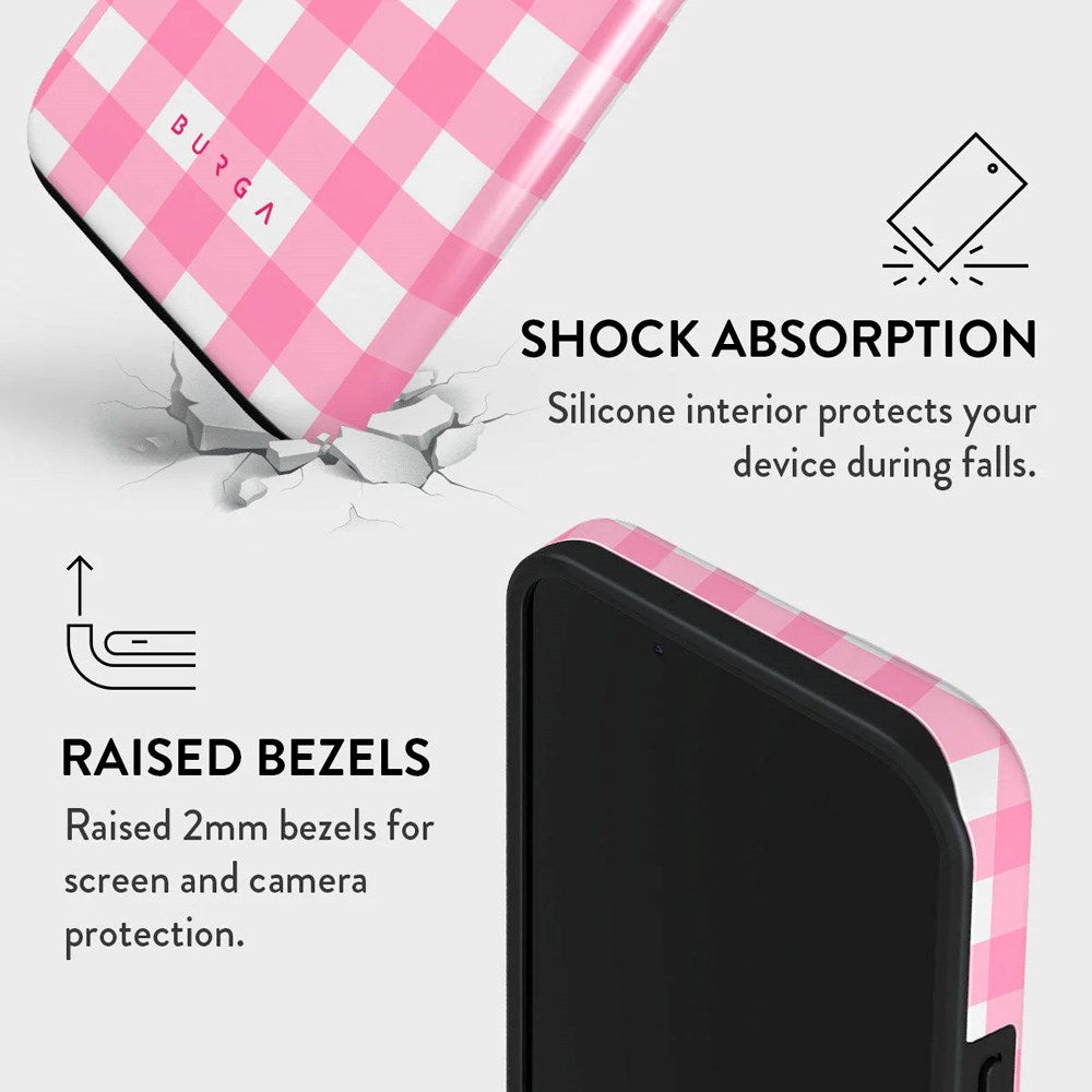 iPhone 15 Burga Tough Fashion Cover - Think Pink