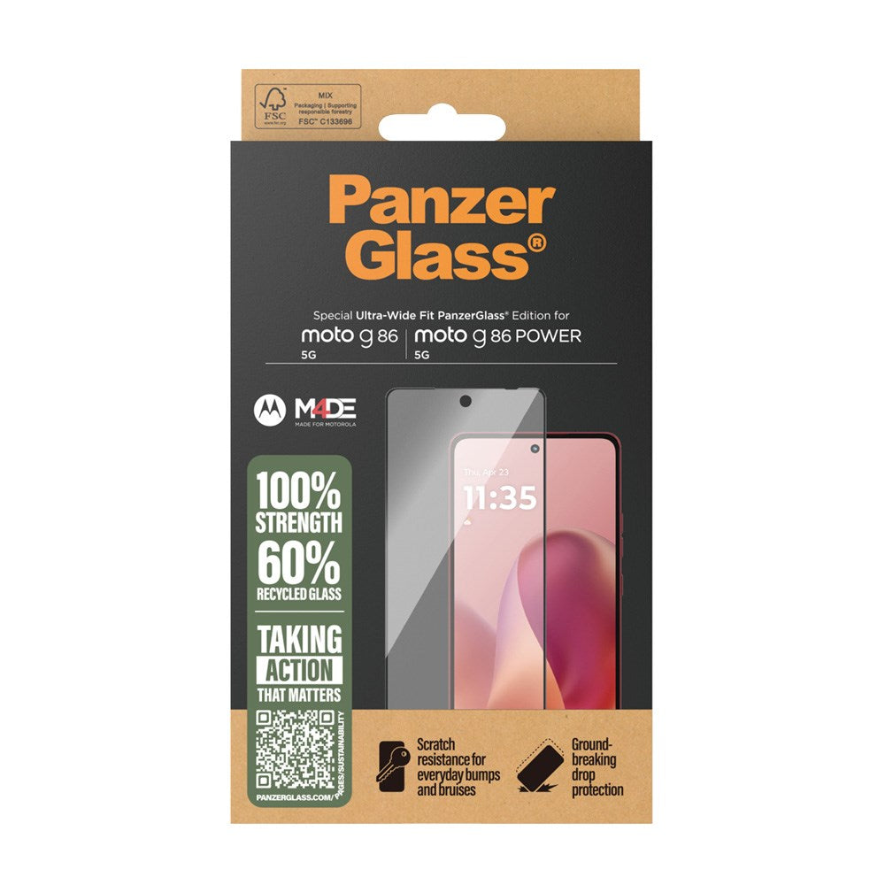 PanzerGlass Motorola Moto G86 / G86 Power Hærdet Beskyttelsesglas - Ultra Wide Fit - Gennemsigtig