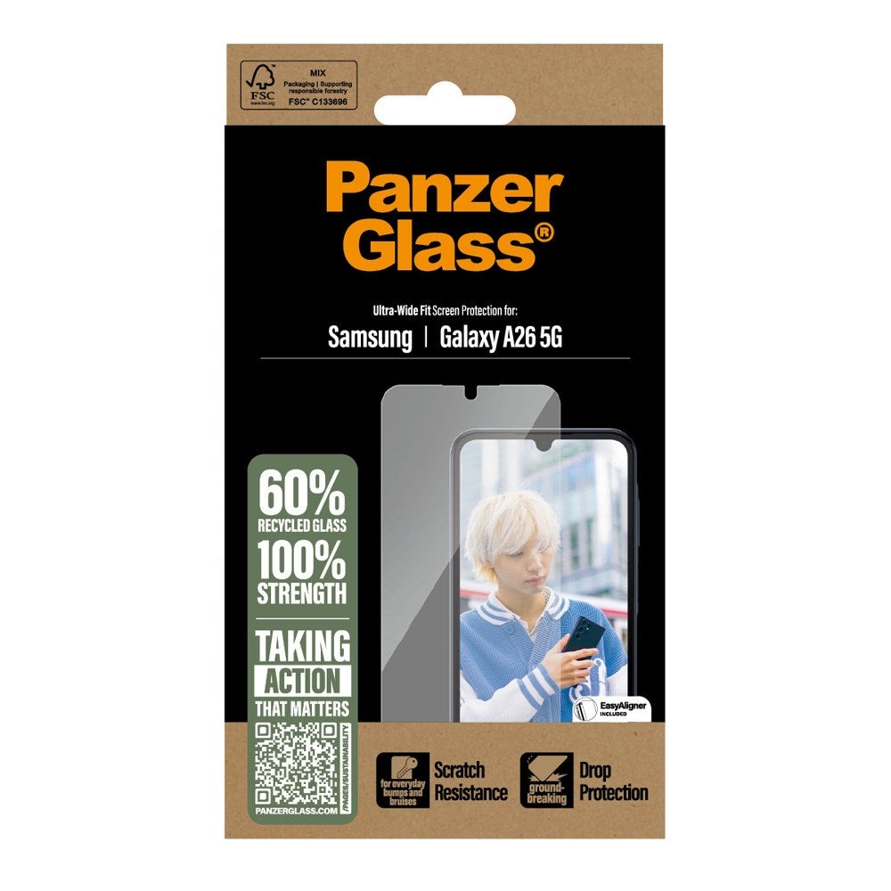 PanzerGlass Samsung Galaxy A26 (5G) Ultra Wide Fit Beskyttelsesglas m. EasyAligner - Gennemsigtig