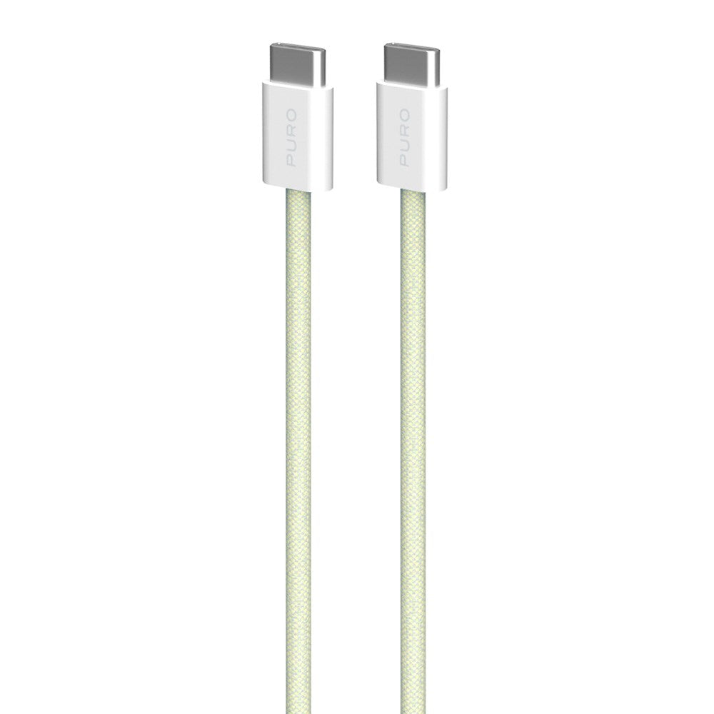 Puro FABK4 USB-C til USB-C Kabel – 1.5m, Hurtig Opladning og Dataoverførsel - Gul