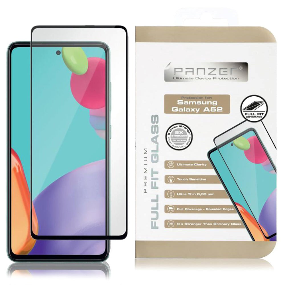 Samsung Galaxy A52s (5G) / A52 5G PANZER Premium Full-Fit Glass - Sort Ramme