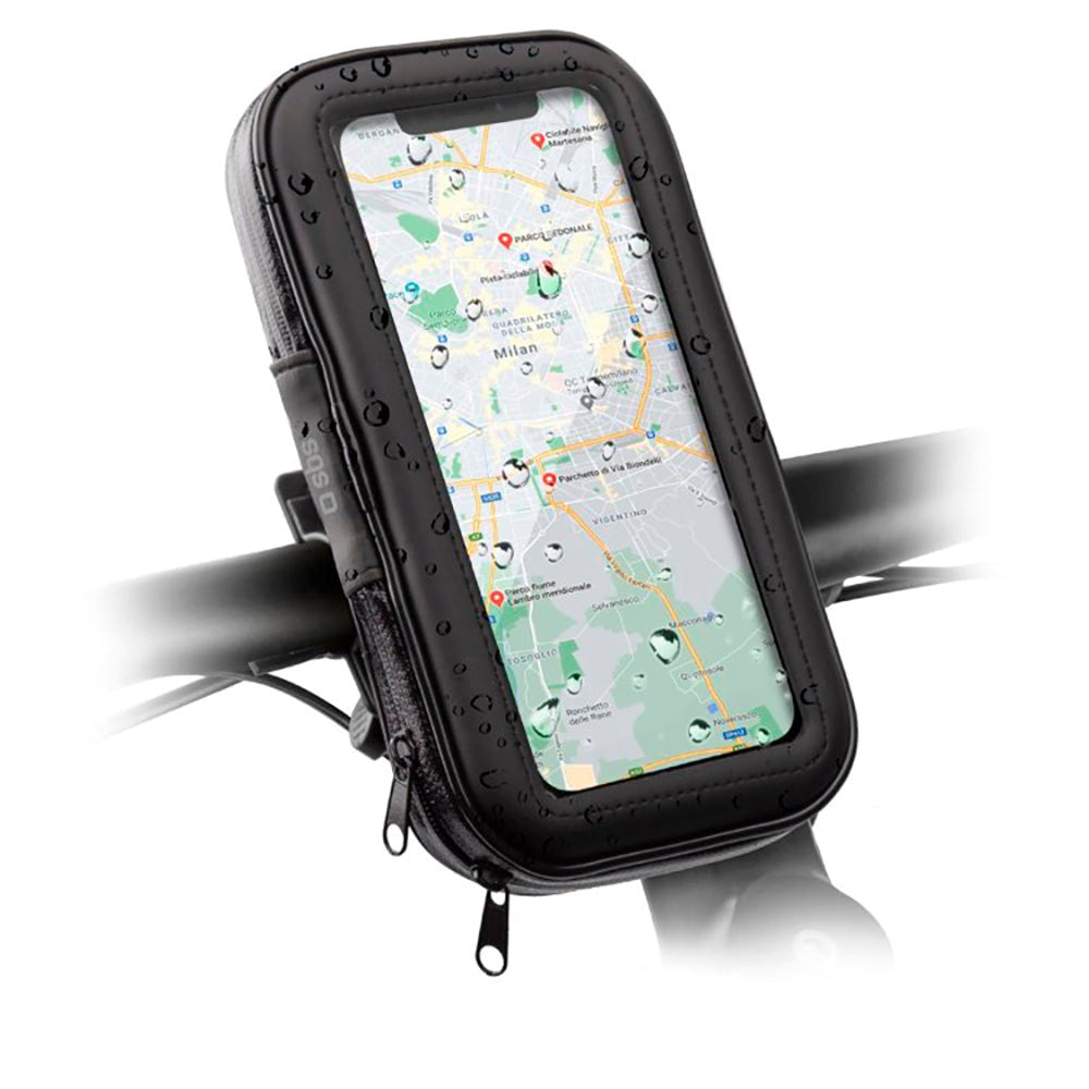 SBS Vandtæt Mobilholder til Cykel & Løbehjul - Max Mobil: 147 x 66 mm - Sort
