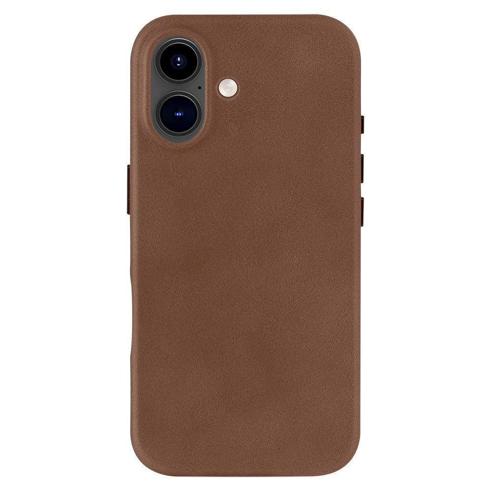 iPhone 16 Dbramante1928 Roskilde Cover - 100% Ægte Læder - MagSafe Kompatibel - Dark Tan