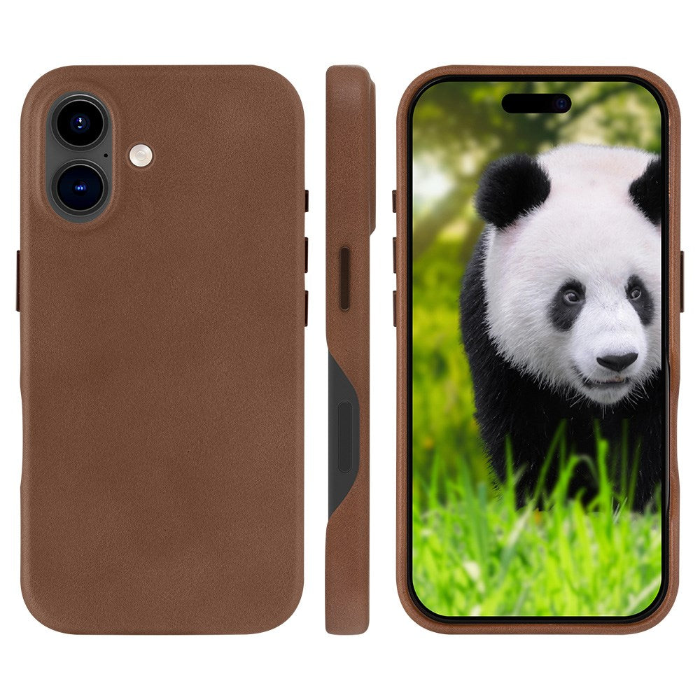 iPhone 16 Dbramante1928 Roskilde Cover - 100% Ægte Læder - MagSafe Kompatibel - Dark Tan