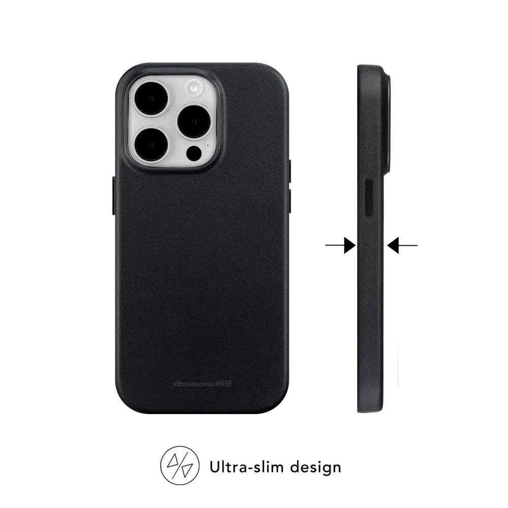 iPhone 15 Pro dbramante1928 Roskilde Cover - 100% Ægte Læder - MagSafe Kompatibel - Black