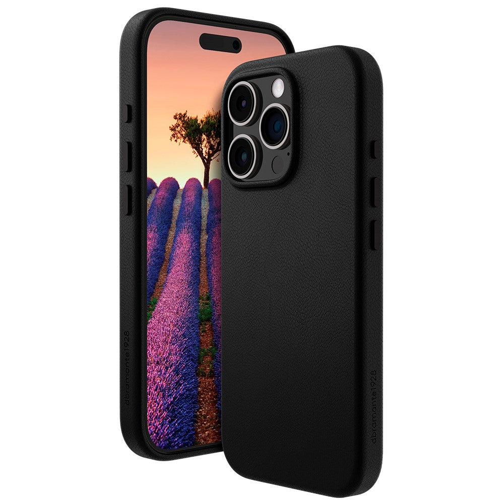iPhone 16 Pro Dbramante1928 Roskilde Cover - 100% Ægte Læder - MagSafe Kompatibel - Sort