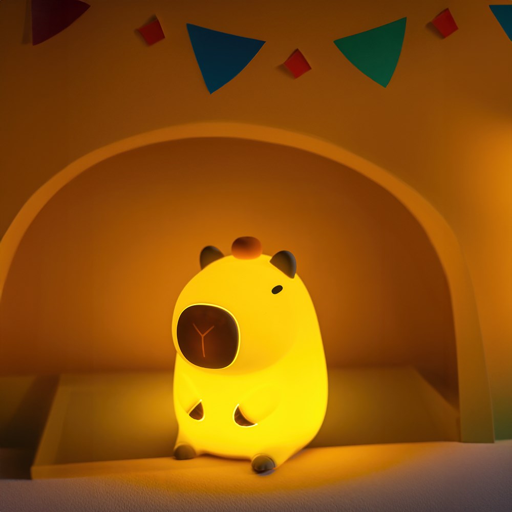 Silikone Natlampe LED fra Forever Light - Friendly Capybara