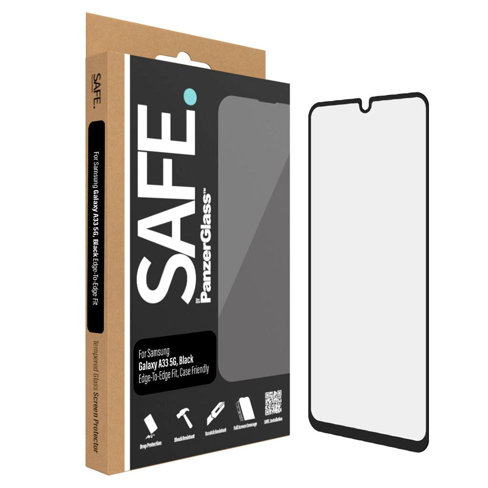 Safe By PanzerGlass® Samsung Galaxy A33 (5G) Edge-to-Edge Fit Skærmbeskyttelsesglas - Case Friendly - Gold Strength - Gennemsigtig