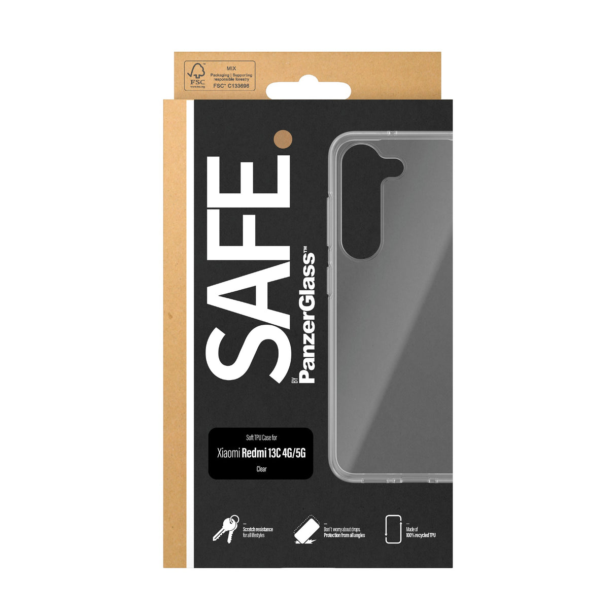 Safe By PanzerGlass® Xiaomi Redmi 13C (4G / 5G) TPU Case - Gennemsigtig