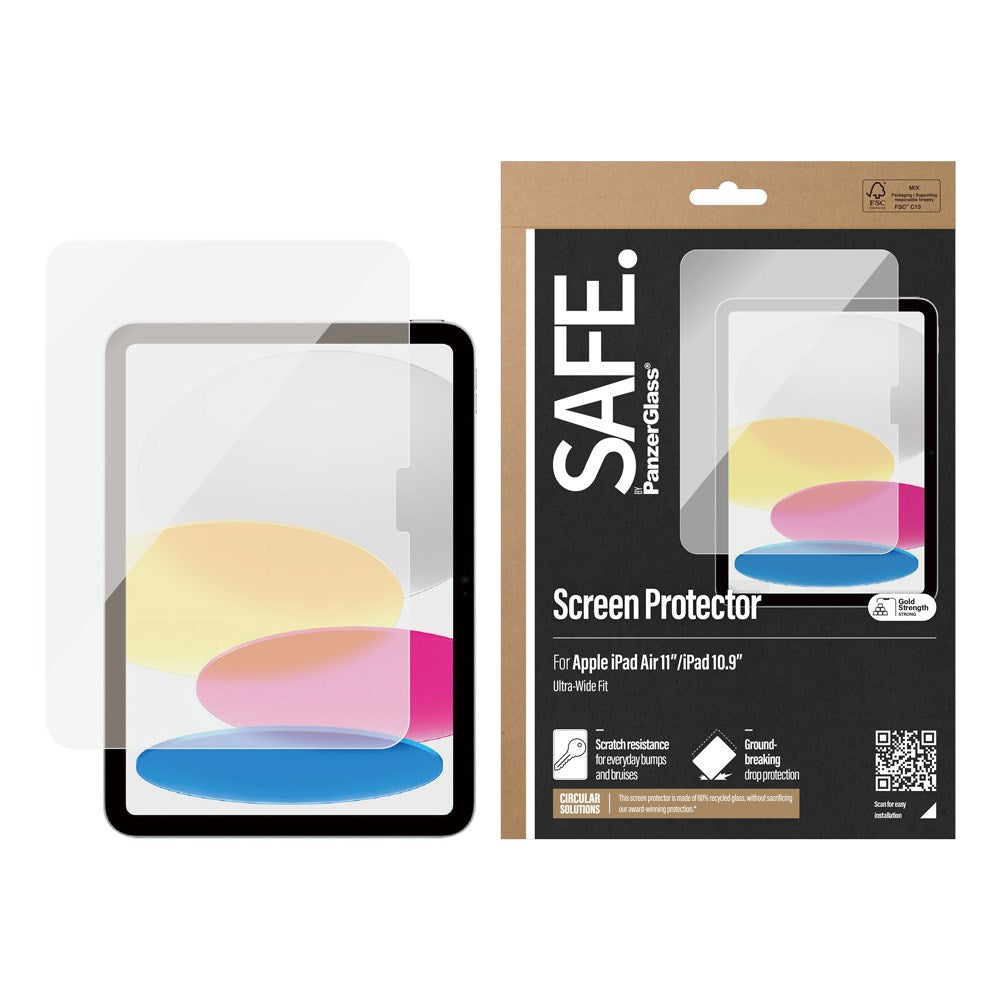 iPad 11" (2025) / iPad Air 11" (2024-2025) / 10.9" (2022-2024) Ultra-Wide Fit Skærmbeskyttelsesglas - Case Friendly - Gennemsigtig