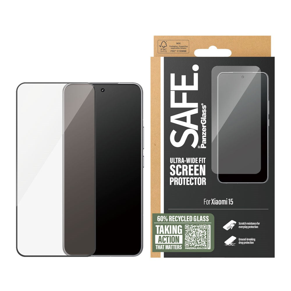 SAFE by PanzerGlass - Xiaomi 15 - Wide Fit Skærmbeskyttelse - Gennemsigtig