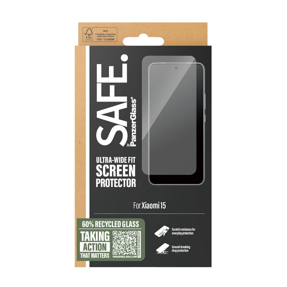 SAFE by PanzerGlass - Xiaomi 15 - Wide Fit Skærmbeskyttelse - Gennemsigtig
