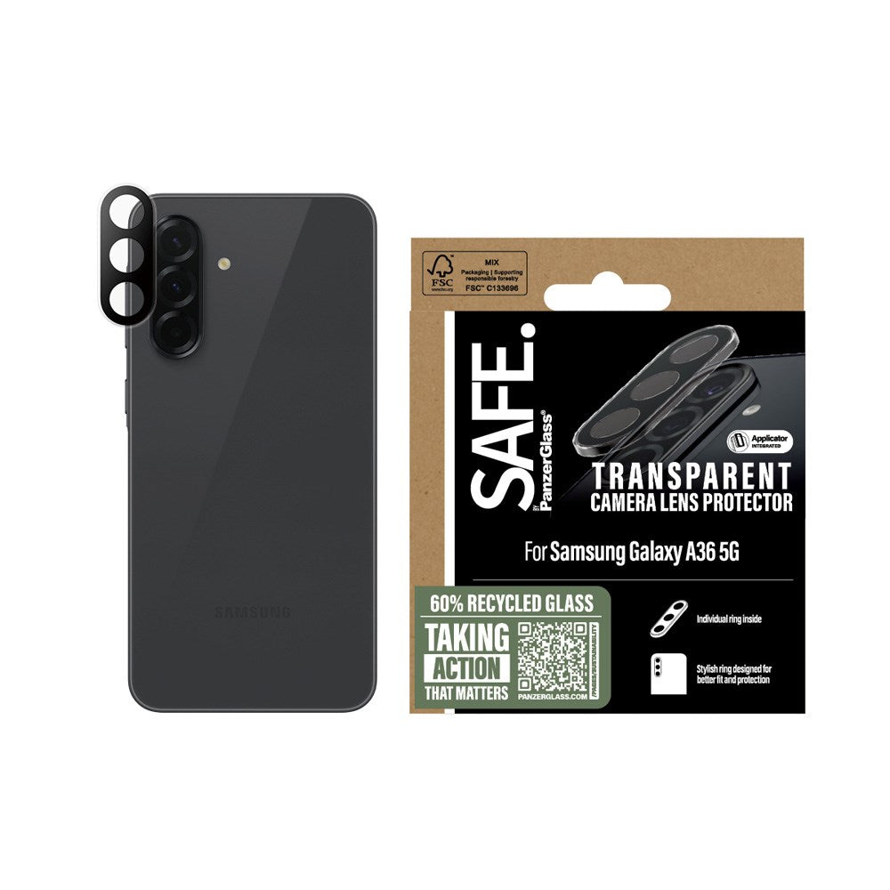 Safe By PanzerGlass Samsung Galaxy A36 (5G) Kameralinsebeskyttelse Genanvendt Glas - Gennemsigtig