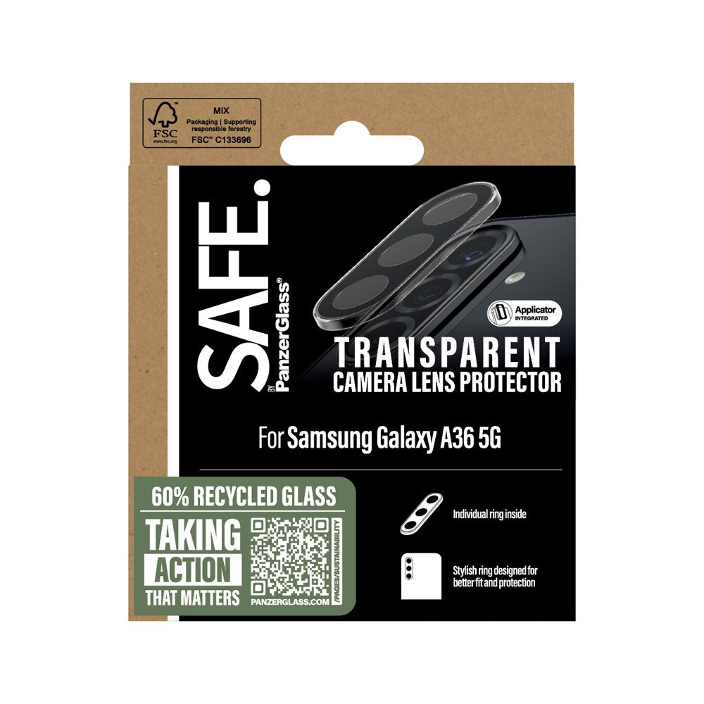 Safe By PanzerGlass Samsung Galaxy A36 (5G) Kameralinsebeskyttelse Genanvendt Glas - Gennemsigtig