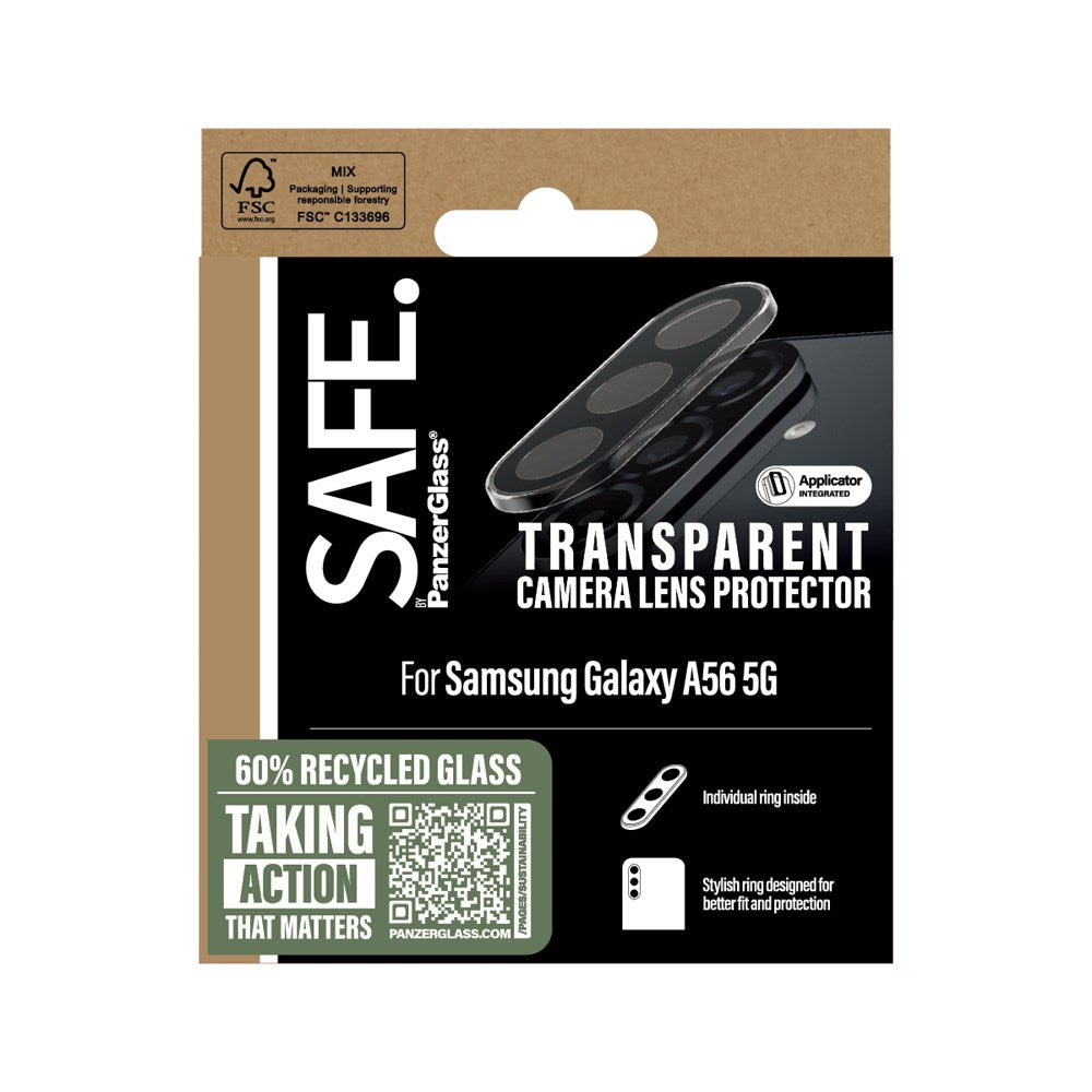 Safe By PanzerGlass Samsung Galaxy A56 (5G) Kameralinsebeskyttelse Genanvendt Glas - Gennemsigtig