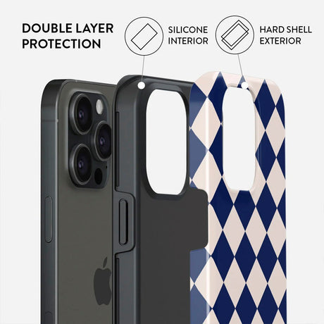 iPhone 15 Pro Burga Tough Fashion Cover - Check & Mate