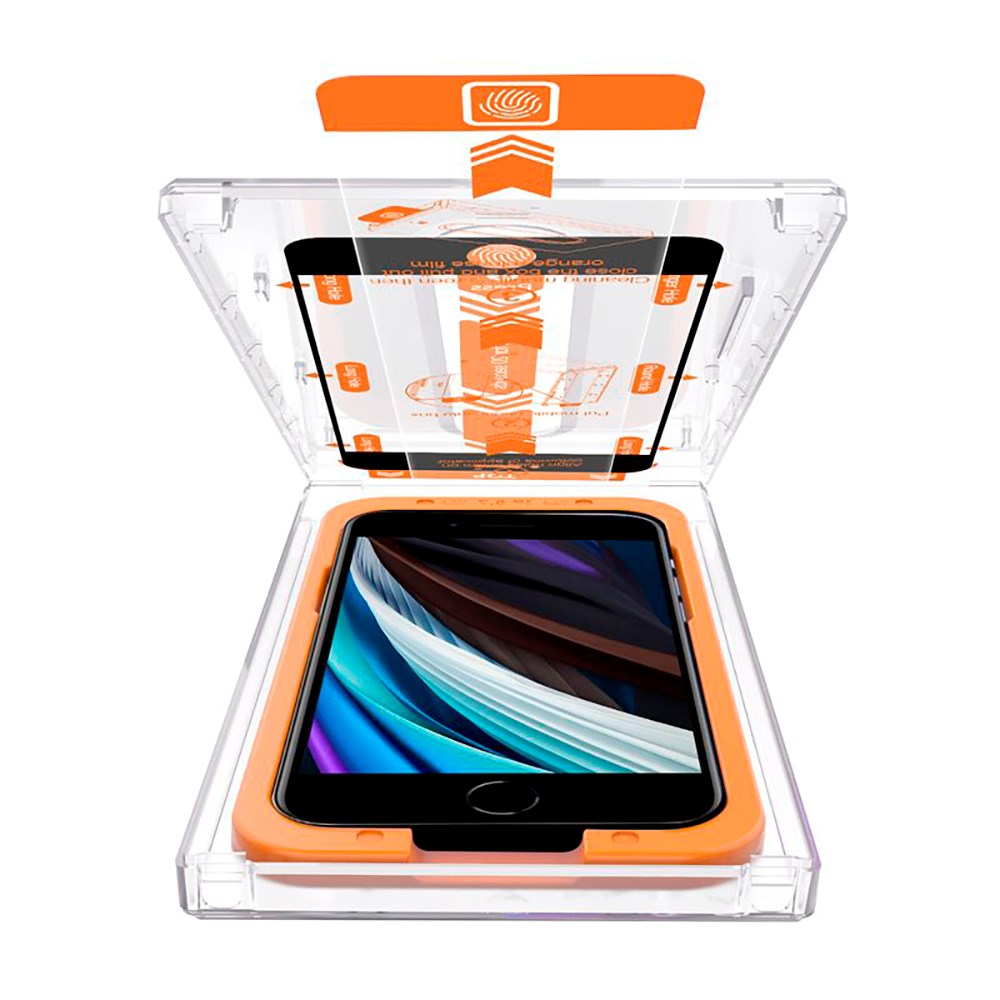 iPhone SE (2022 / 2020) / 8 / 7 Mobile Origin Beskyttelsesglas - Case Friendly - 2 Pak - Sort Kant